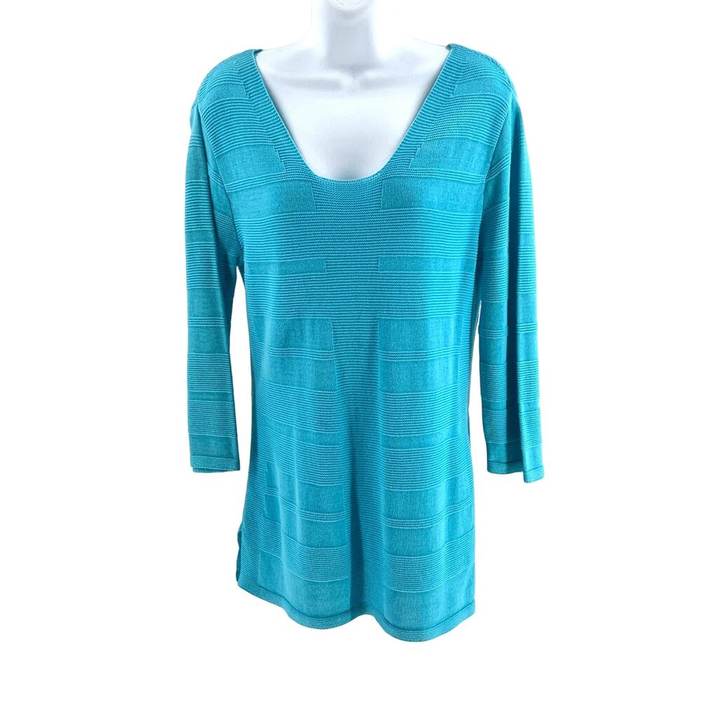 Cotton Country 3/4 Sleeve Blue Shirt